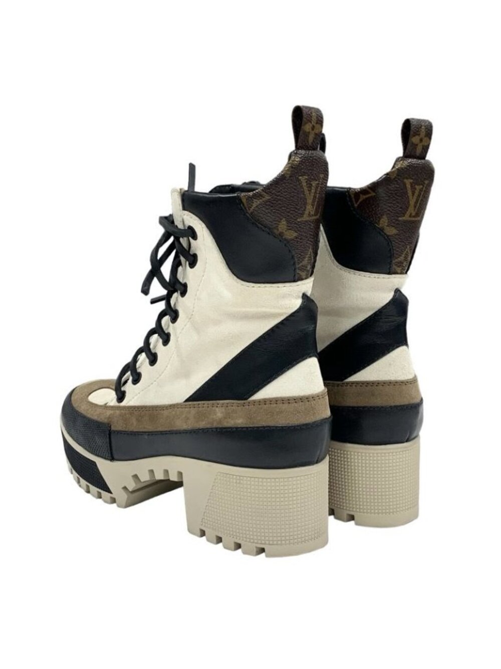 Louis Vuitton Laurie Line Monogram Boots Short Shoes Suede Leather Off - Picture 4 of 10